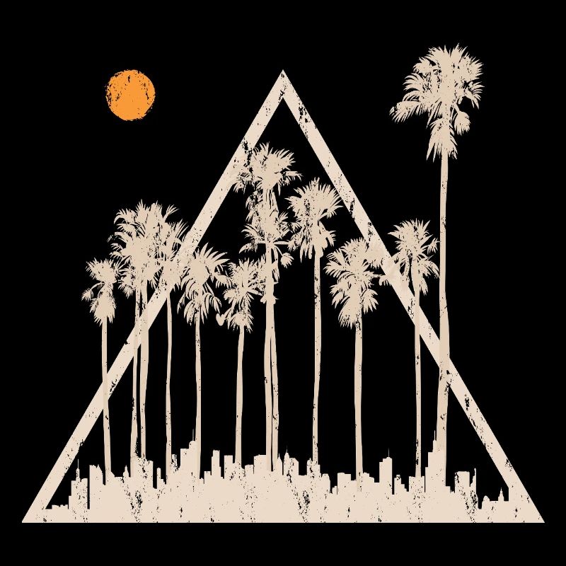 Palm Trees Tropical Summer Sunset Triangle