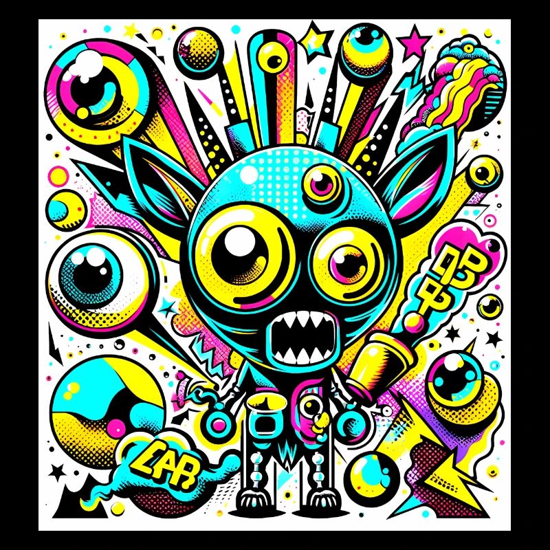 Funny Pop Art Abstract Monster