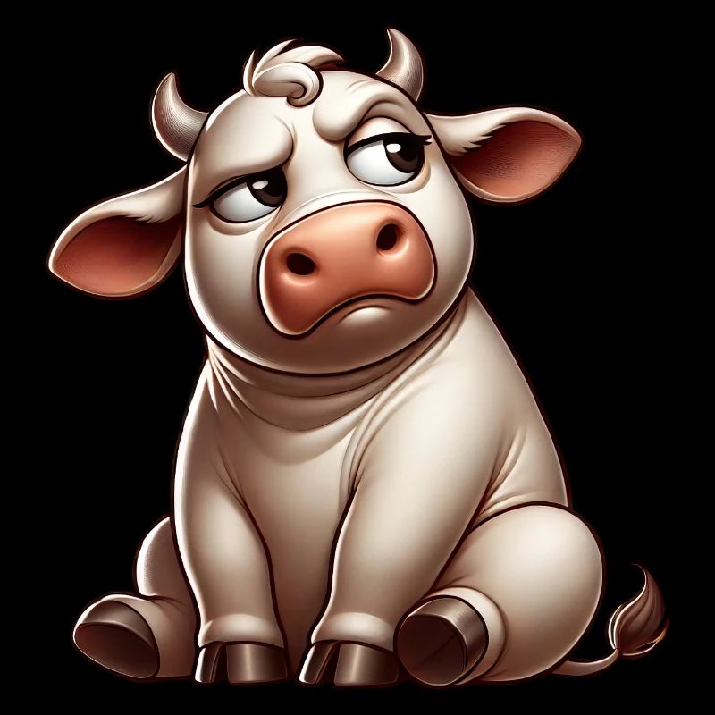 Cartoon Kuh skeptischer Stier lustiger Comic