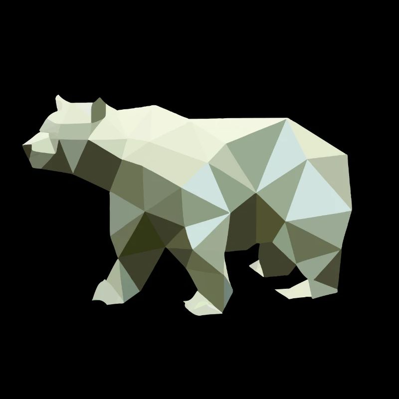Bear, Polygon, Angular, Hiking, Trees, Animal, Mountains, Nature