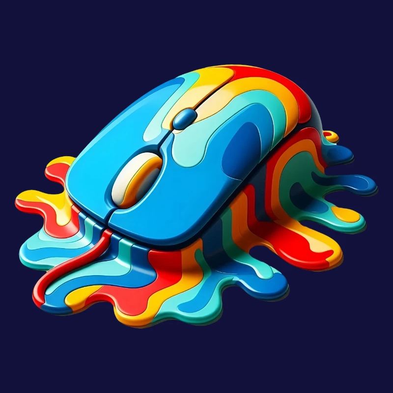 Melting Rainbow Computer Mouse