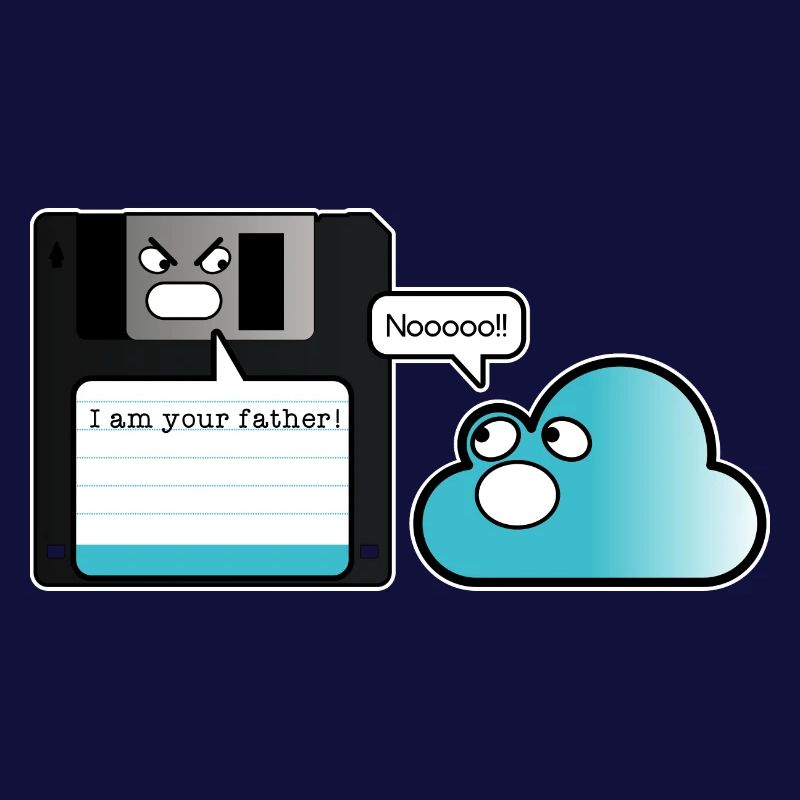 Diskette Cloud Speicher Vater Computer Witz