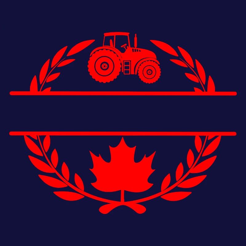 Canada maple leaf tractor laurel wreath