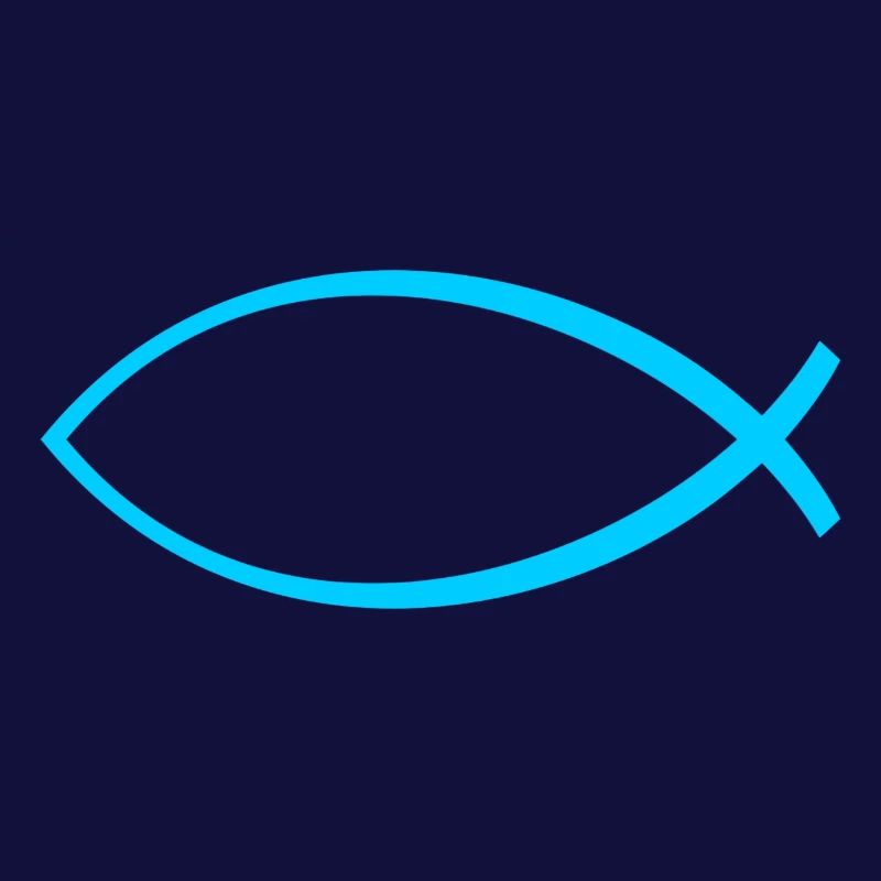 Ichtus poisson bleu clair
