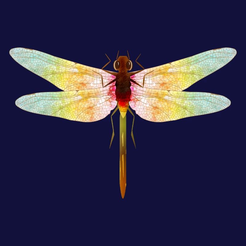 Libellule irisée – motif insecte en filigrane
