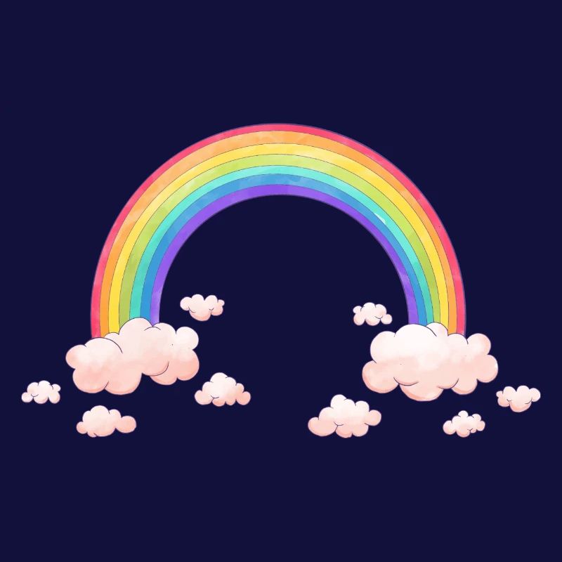 Rainbow dream with clouds