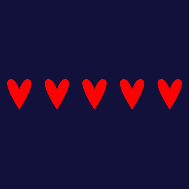 Passionate red hearts in unique pattern