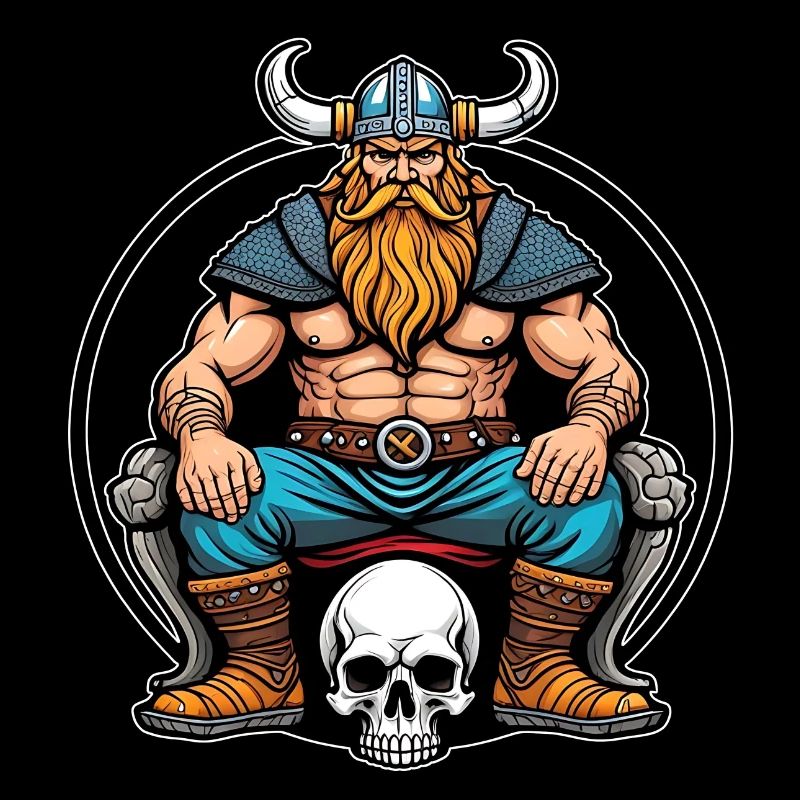 Wikinger mit Schädel