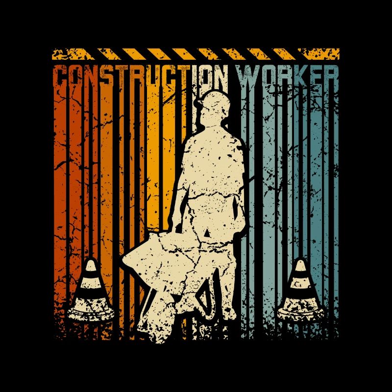 Ouvrier de la construction rétro vintage