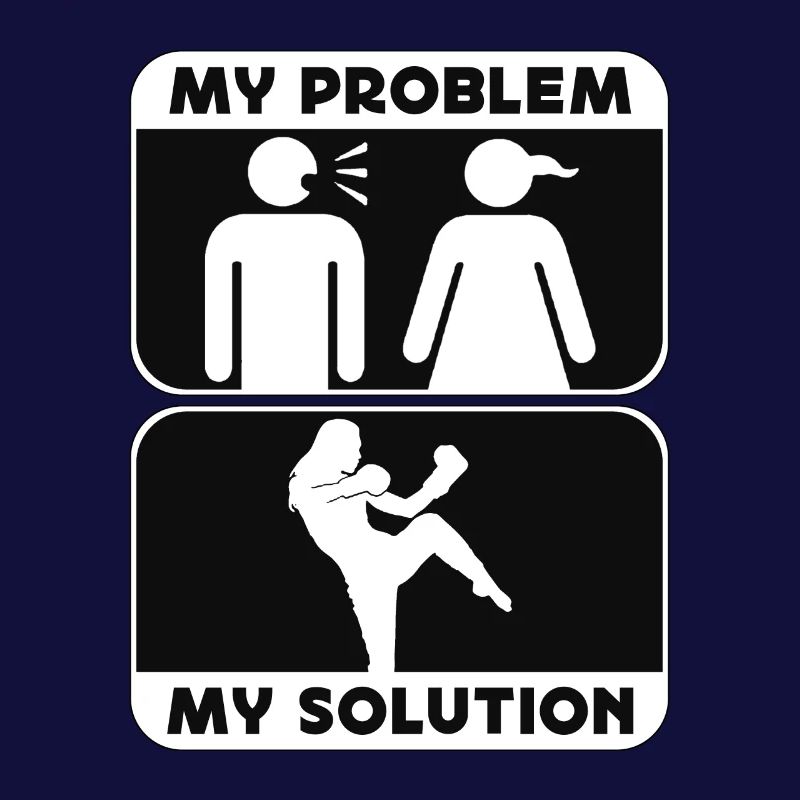 Kickboxer My Problem My Solution Pictogram Mom Dad