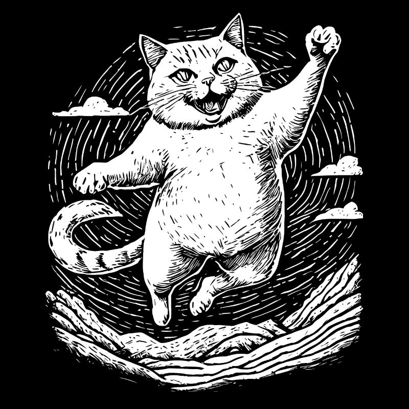 Cat practicing karate