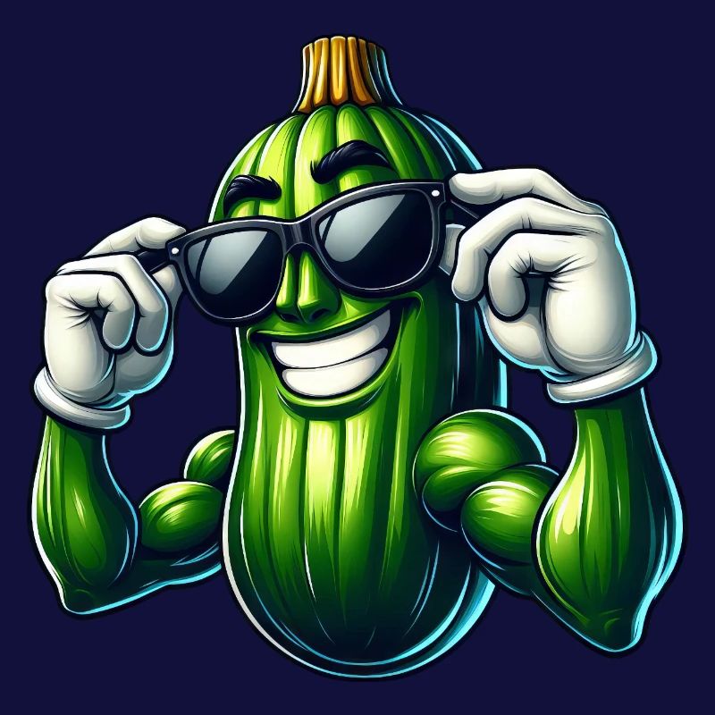 Cool Cucumber Pickle Vegetables Cartoon