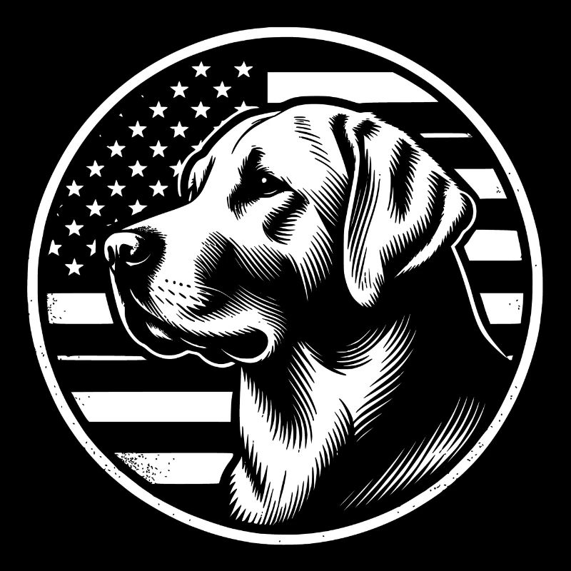 Labrador Retriever Lab avec drapeau américain
