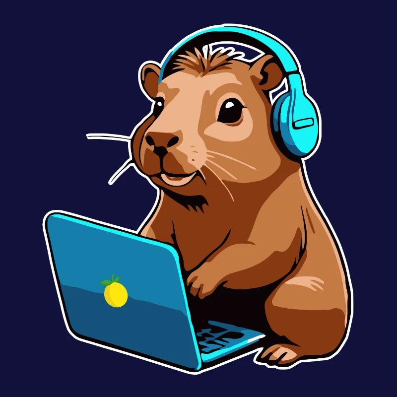 Capybara Programmer Coder Computer