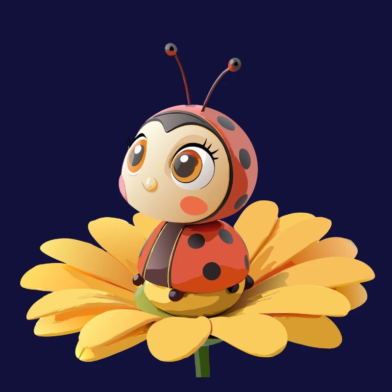 Süßer Marienkäfer auf einer Blume