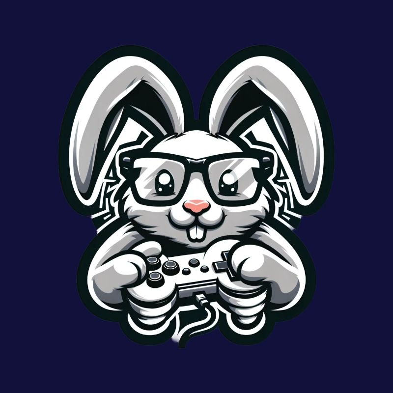 Gaming Hase Mit Controller Im Retro-Stil