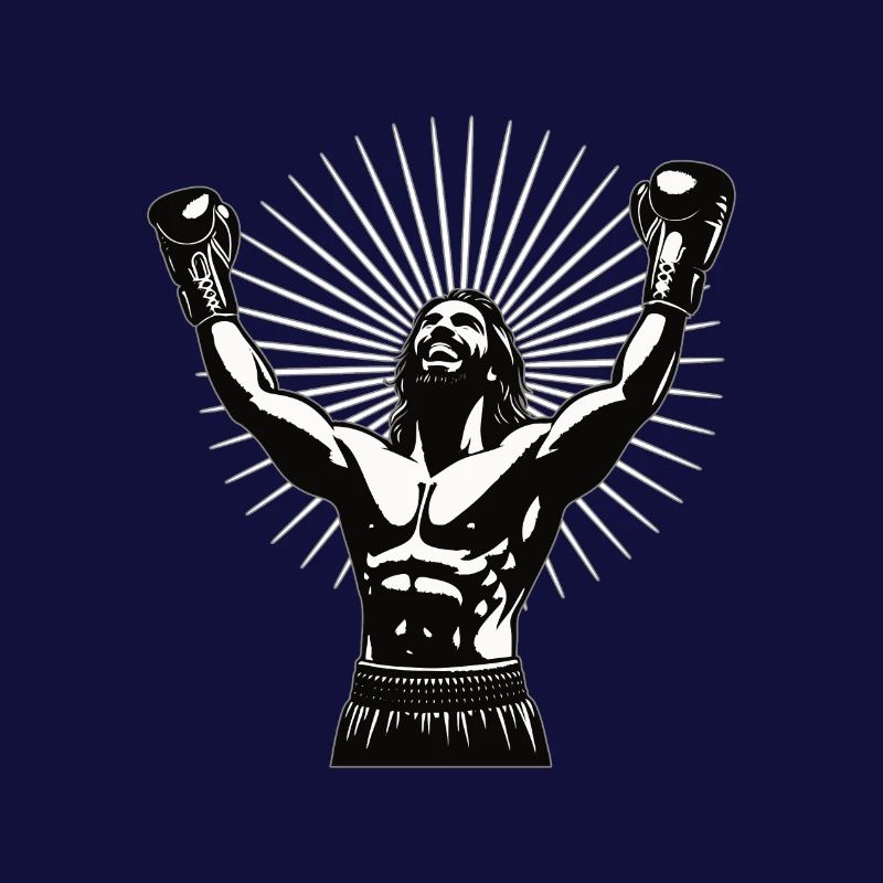 Jesus Boxer avec Victory Pose - design de boxe cool