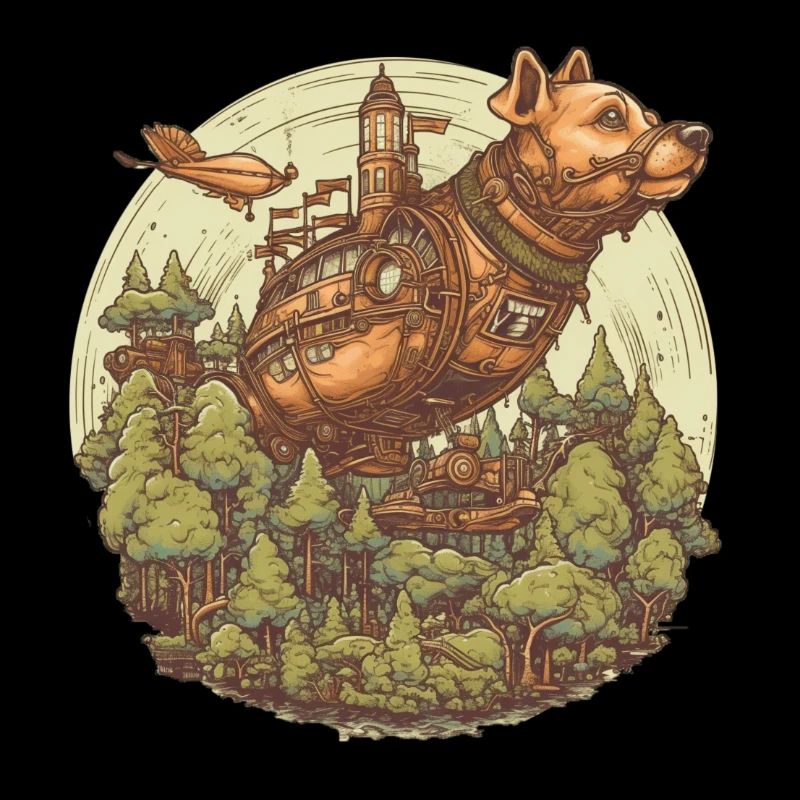 Chien dirigeable Steampunk