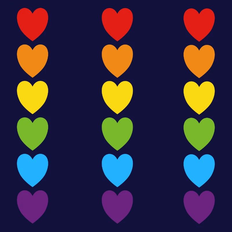 Pride Rainbow Hearts