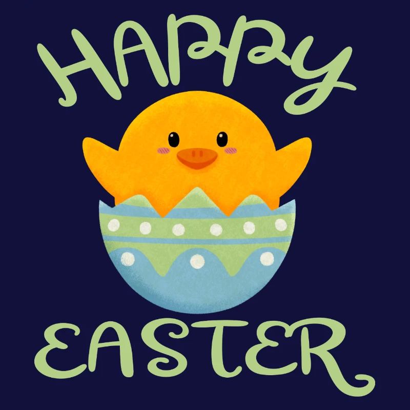 Happy Easter chick in Easter egg