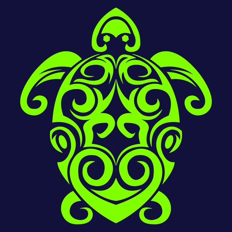 Glowing Turtle Tribal Pattern