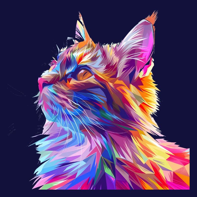Polygon Cat Comic Style