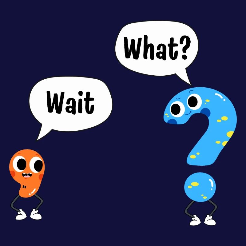 Warte, Was? - Wait, What? - Comic Satzzeichen