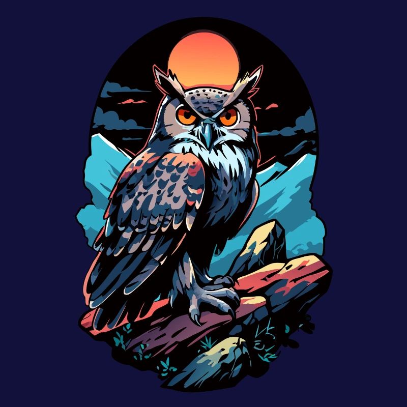 Great owl eagle owl by moonlight