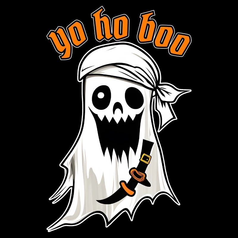 Funny Halloween Pirate Ghost T-Shirt Pullover Sweatshirt