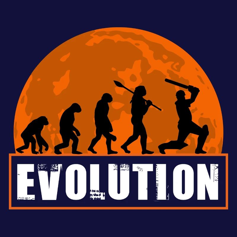 Lustig Cricket Mädchen Spieler Evolution Design Weiblich