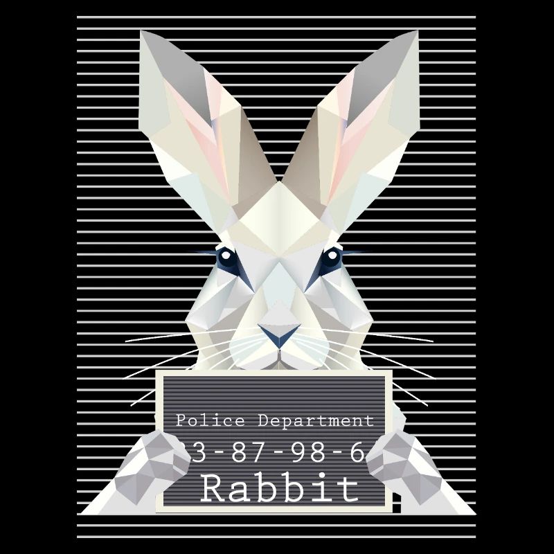 Rabbit Mugshot – Bunny Humor in Geometry