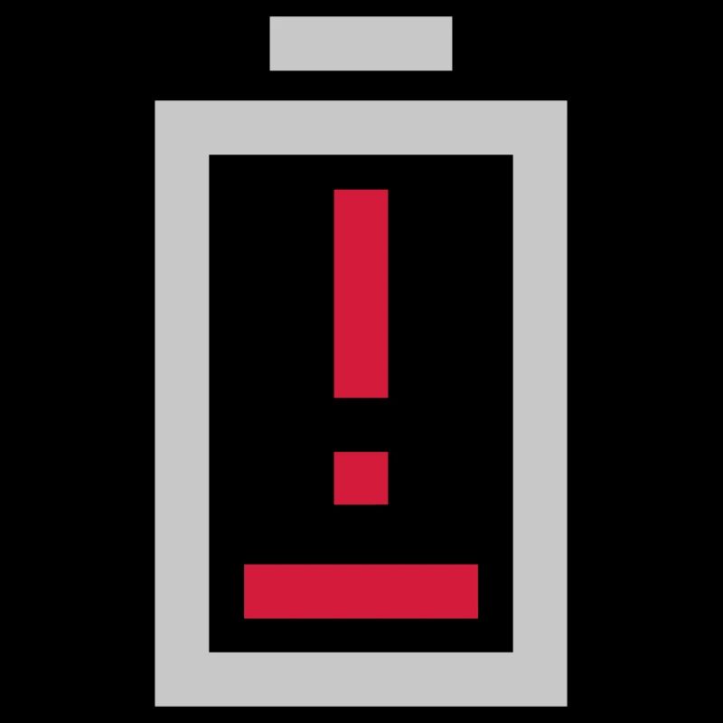 Exclamation point battery no power