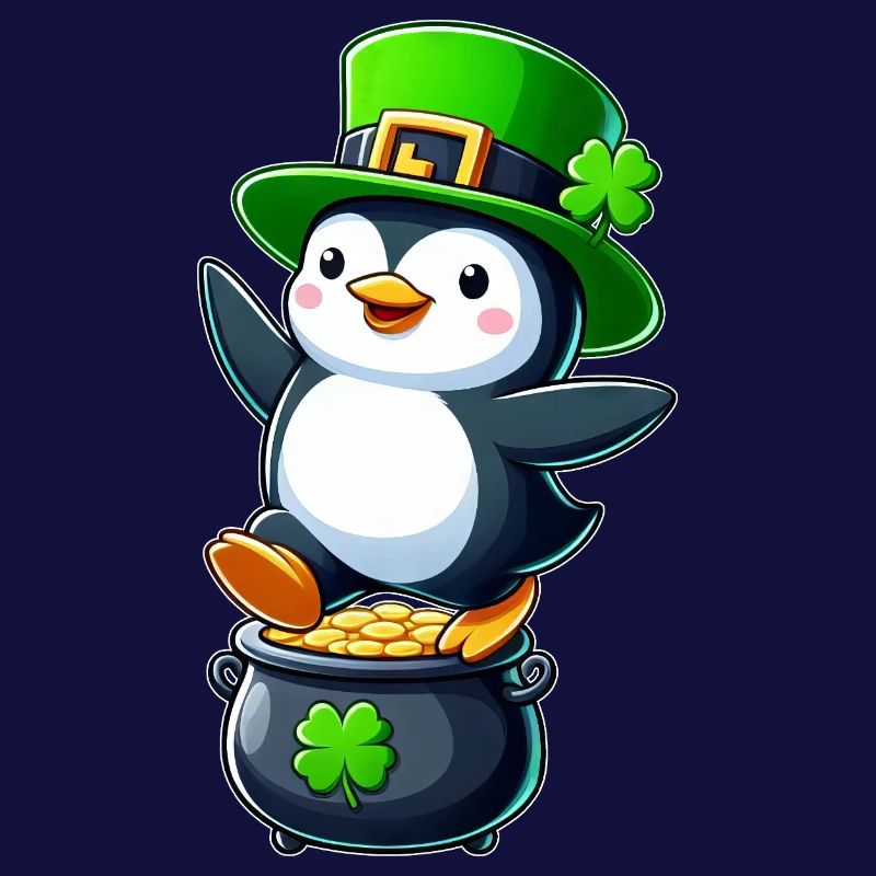Saint-Patrick Pingouin Cylindre Trèfle