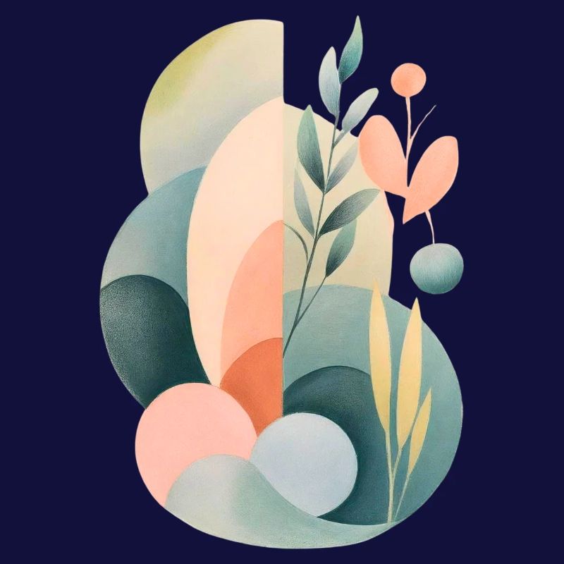 Pastel Abstract Flora Composition