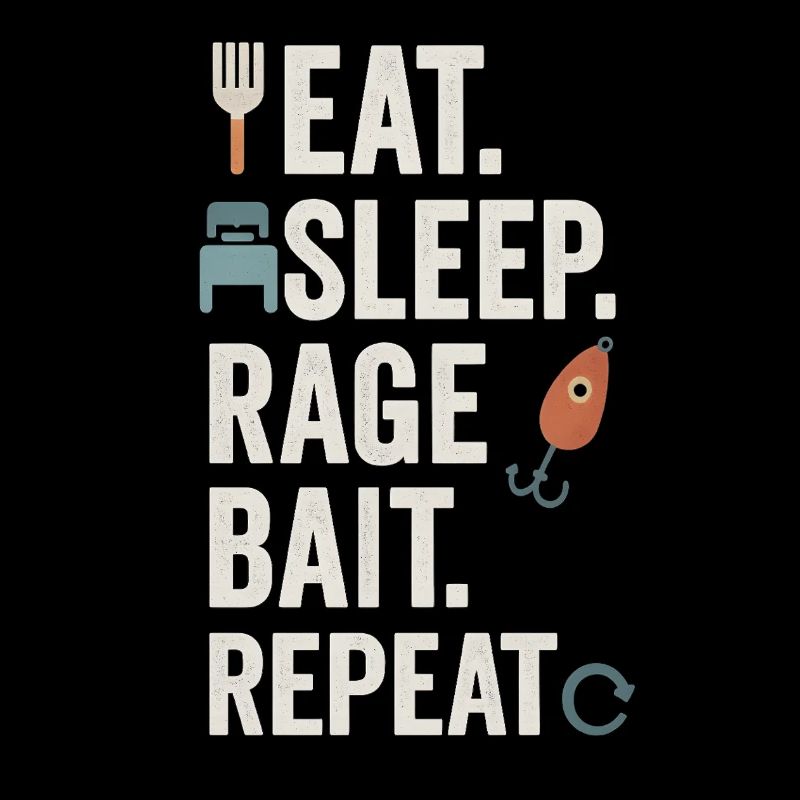 Eat Sleep Rage Bait Repeat, Funny Meme 
