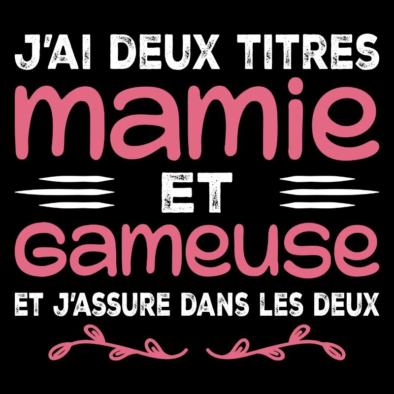 Zwei Titel Granny Gameuse | Geek | Großmutter