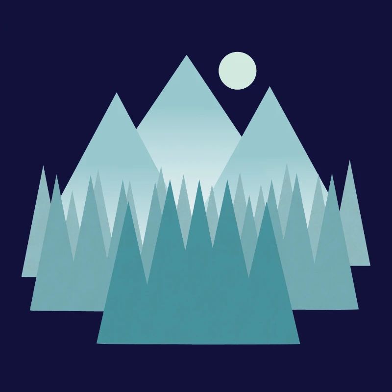 Paysage de montagne astral dans les tons bleus