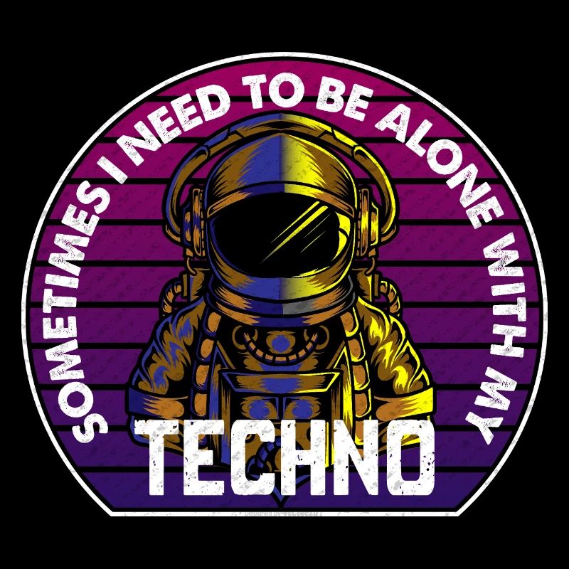 Techno Astronaut Circle Abzeichen