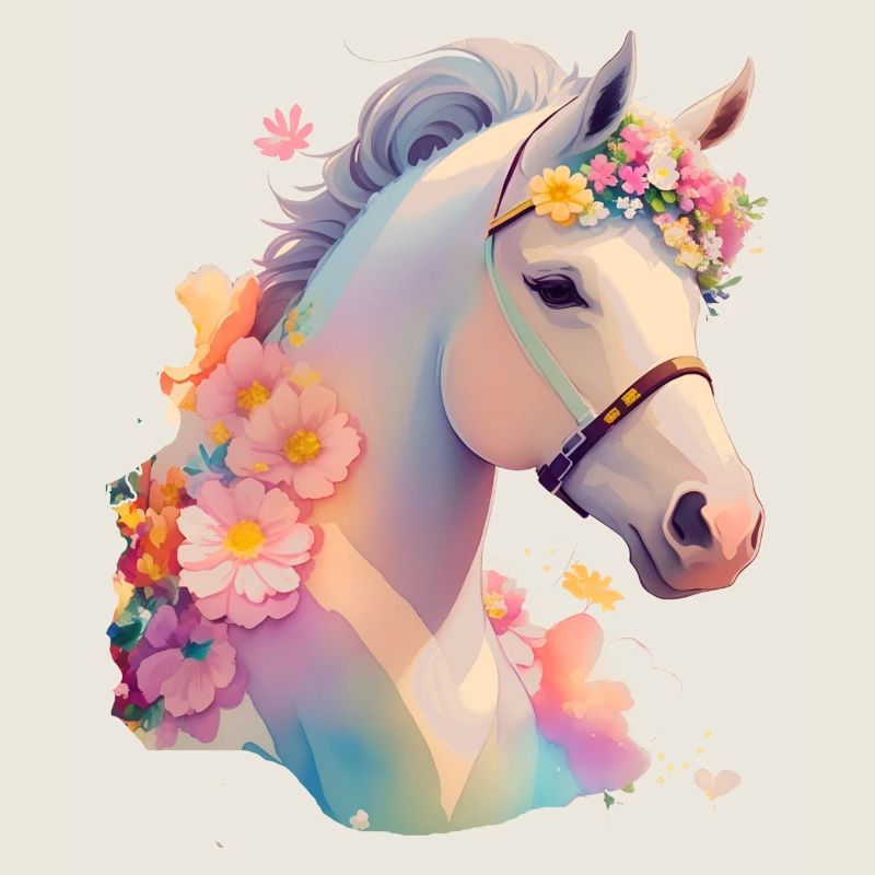 Cheval fleur