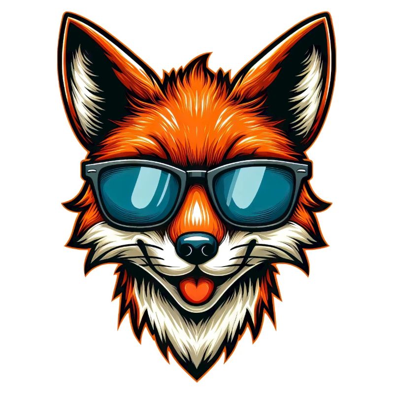 Cool Fox avec des lunettes de soleil Design de dessin animé mignon