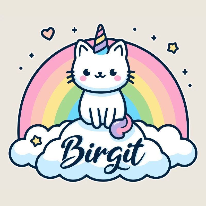 Birgit Nom Prénom Licorne Chat