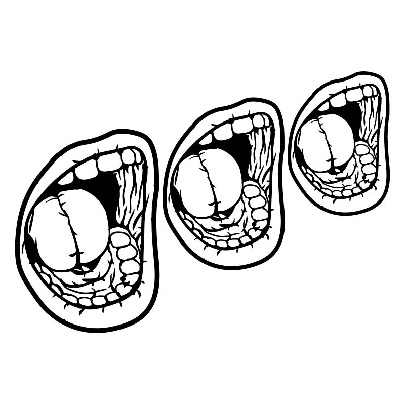 3 criard chant bouches ouvertes