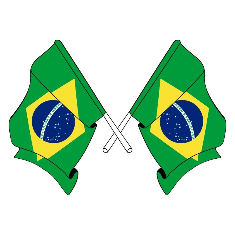 Drapeau du Brésil croisé