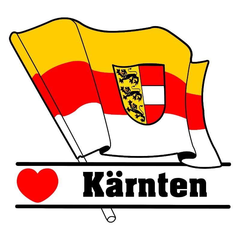 Drapeau du comté de Carinthia avec cœur