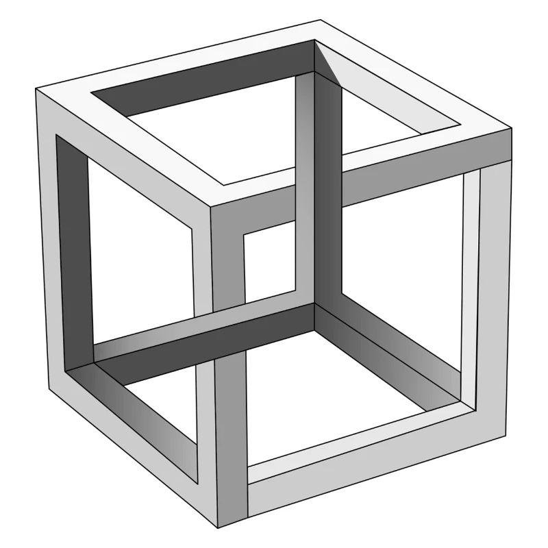 Cube optical illusion