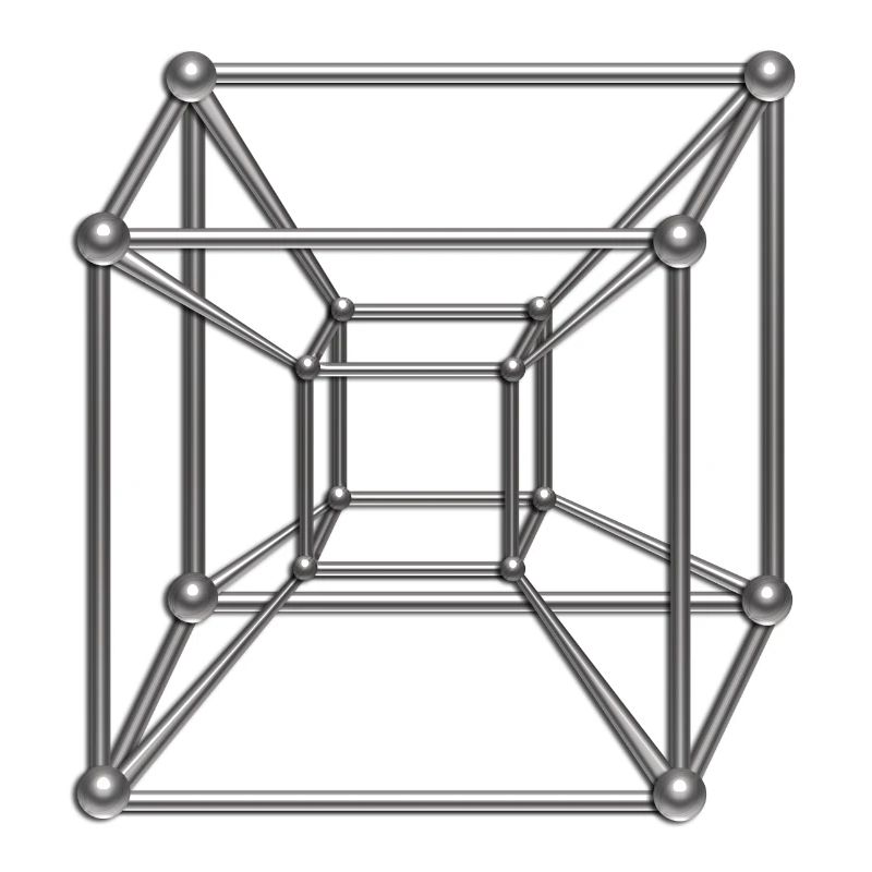 TESSERACT, Hypercube 4D, digital, Symbol -