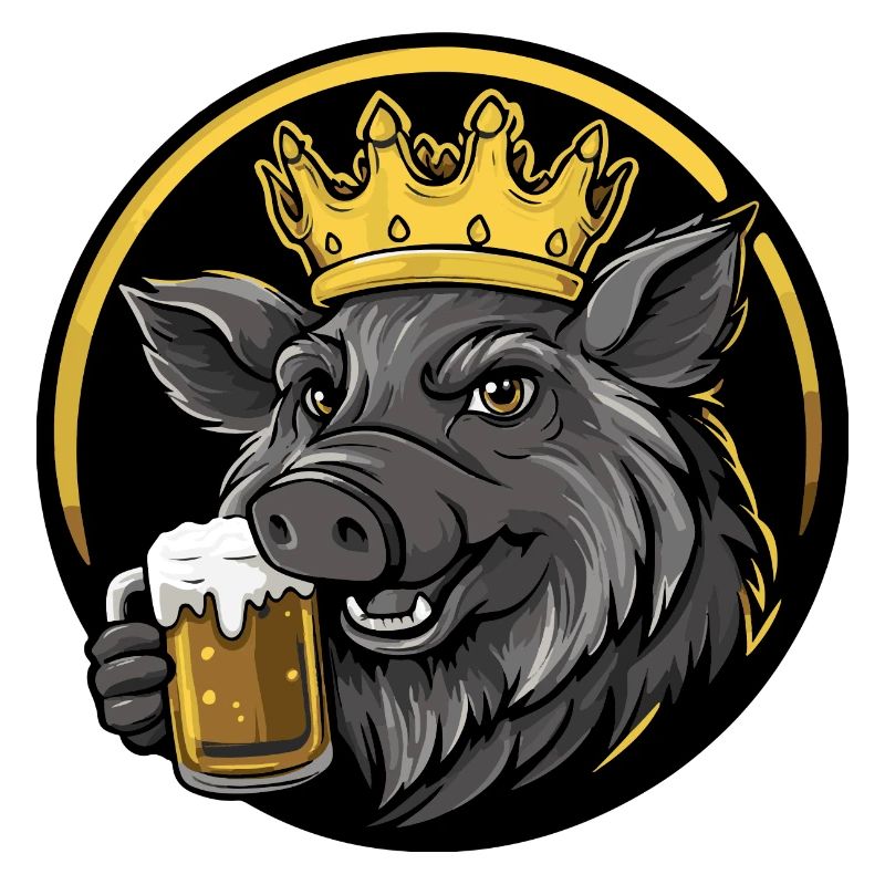 Schwein Bier Comic Wildschwein