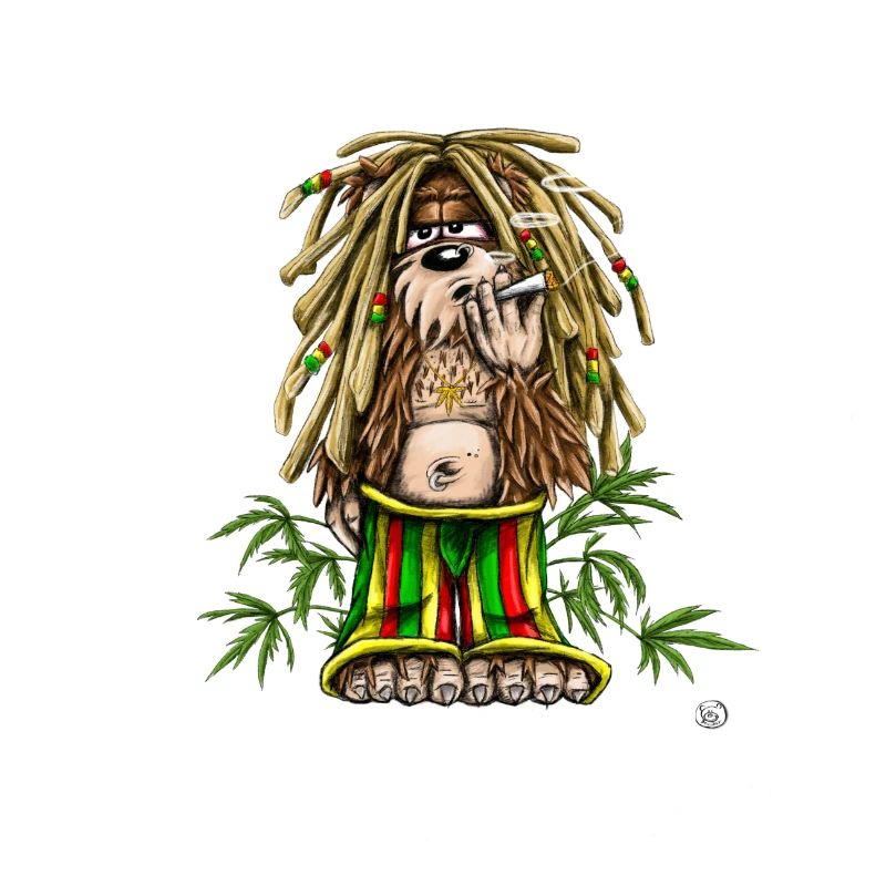 Rastafari Dread Bear Illustration