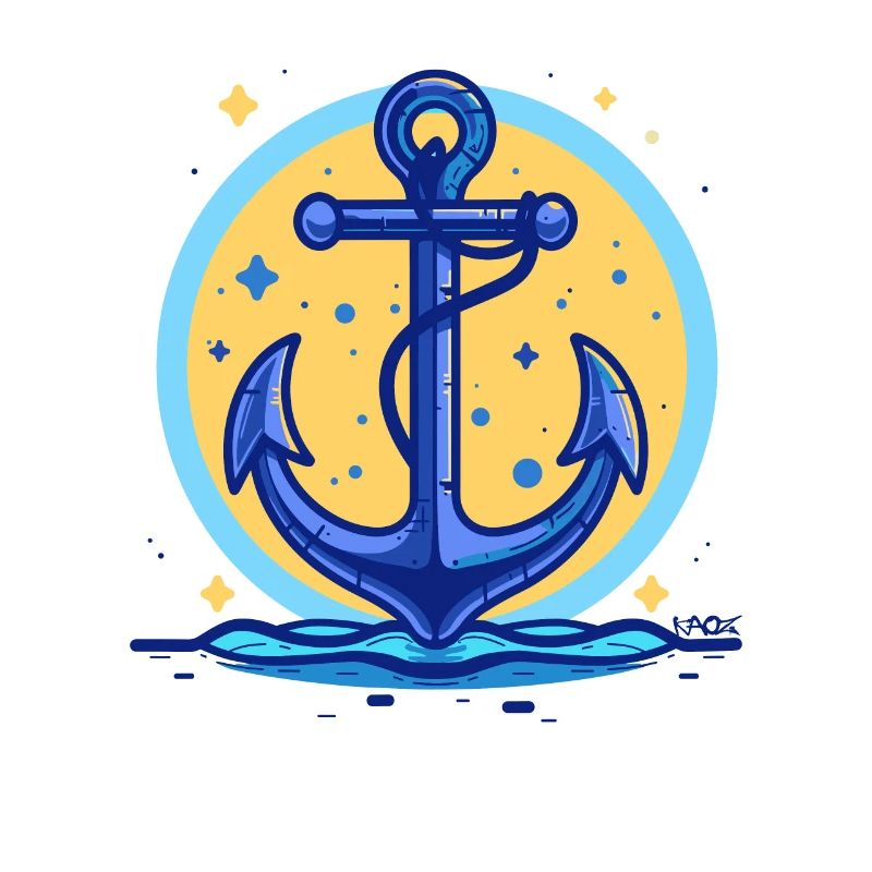 Blauer Schiffsanker, Symbol Schiff Anker