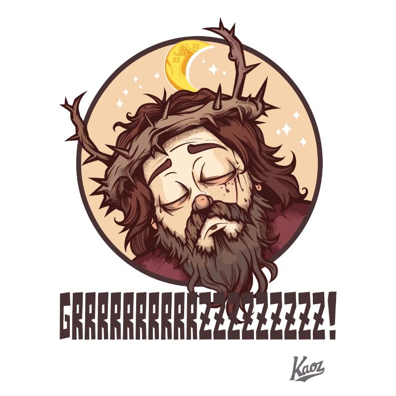 Doux, type Jésus endormi